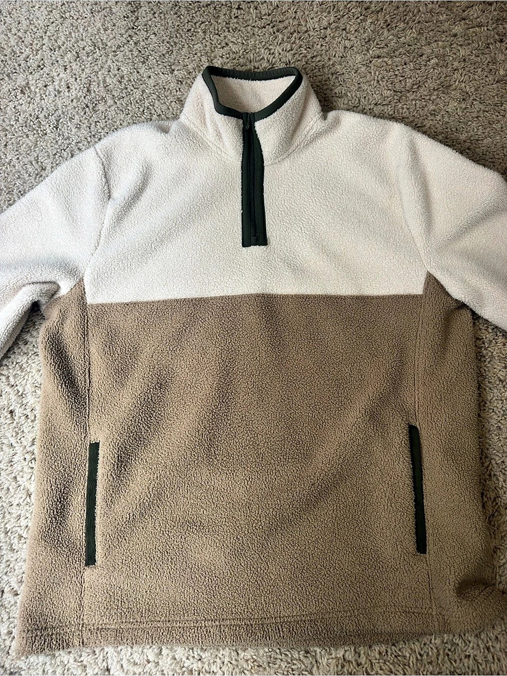 SONOMA - Men’s Quarter-Zip Fleece Pullover Color Block Large
